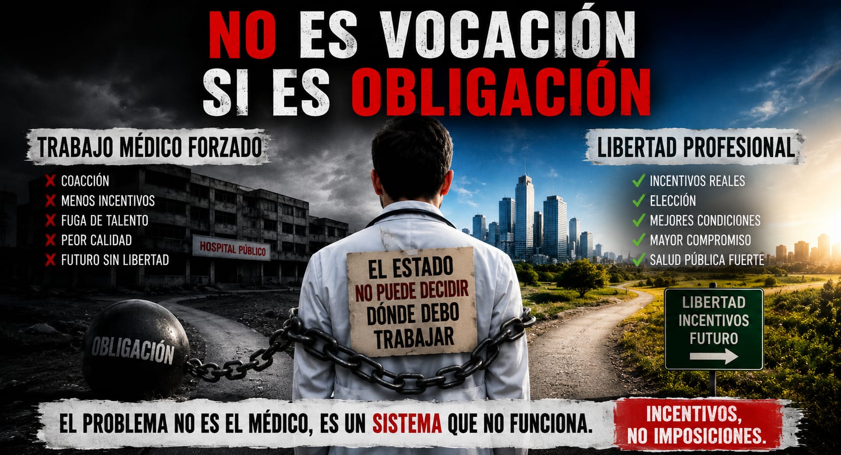 La salud pública no se fortalece con médicos obligados, sino con incentivos y libertad profesional
